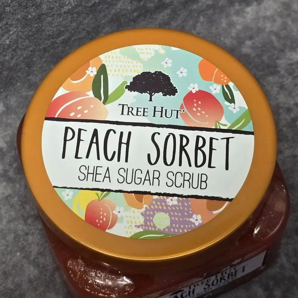 TREE HUT Peach Sorbet Shea Sugar Scrub 18 oz | Exfoliating Body Care